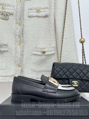 Chanel Calfskin Loafers with Framed CC 2023 010