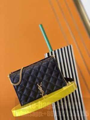 SAINT LAURENT MONOGRAM CHAIN WALLET IN LEATHER 629246 black