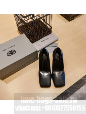 BALENCIAGA HEEL 8.5CM VOID D'ORSAY PUMPS LEATHER BLACK 2022