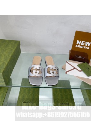 Gucci Women's Interlocking G cut-out slide sandal Collection 08