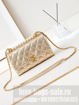 Chanel SMALL FLAP BAG WITH TOP HANDLE AS4997 gold