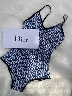 Dior Blue Oblique Technical Fabric Swimsuit 2021 Collection