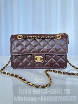 Chanel FLAP BAG AS5225 Dark Brown