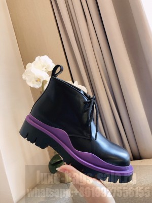 Bottega Veneta Calfskin Lace-up ankle boots Black/Purple 2021 Collection