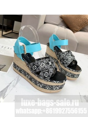 Louis Vuitton Since 1854 Boundary Wedge Sandal Black 2021 Collection