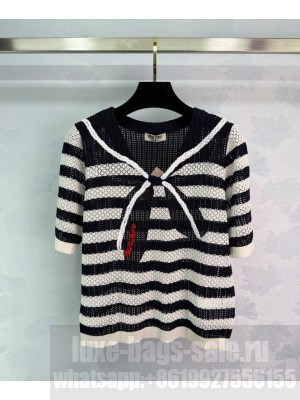 Miumiu Women's Bow Knit Sweater Black
