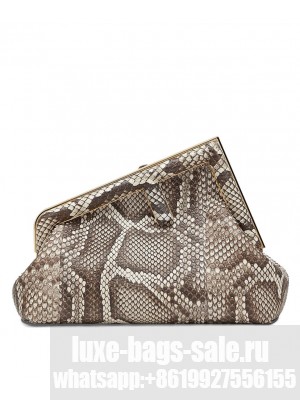 Fendi First Small Natural python Leather Bag 8BP129 Gray