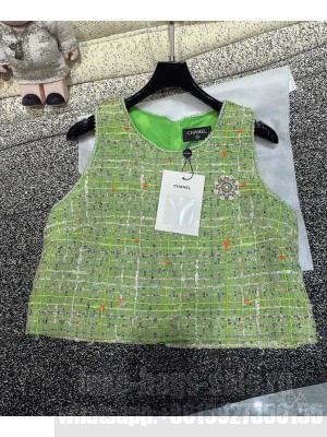 Chanel Women's Tweed Vest Green
