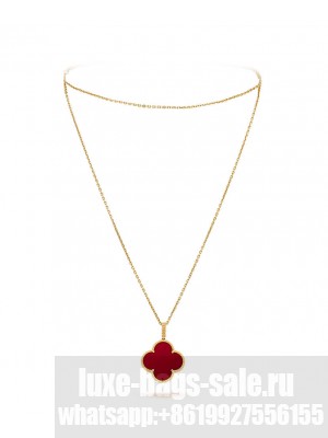 Van Cleef & Arpels VCA Vintage Alhambra Necklace Red