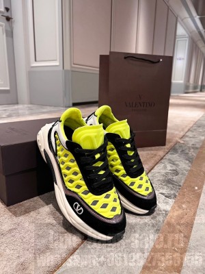 Valentino Unisex Ready Go Runner Sneaker in Wave Fabric Neon Green 2022 Collection