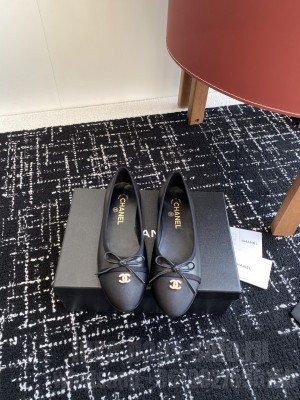 Chanel Ballet flats Lambskin & Grosgrain CC Logo Black 2025