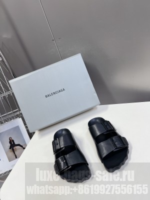 Balenciaga Unisex strap slides navy