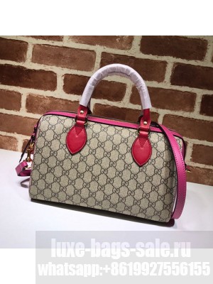 Gucci GG Canvas Boston Bag 409529 Pink Leather  Collection