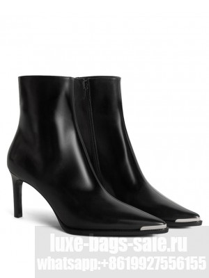Celine Women's Verneuil Ankle Boot With Metal Toe In Calfskin Black