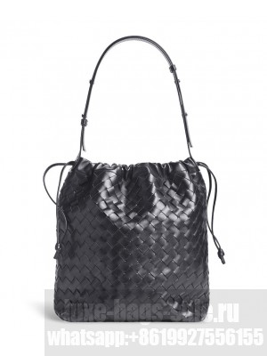Bottega Veneta Avenue Intrecciato Leather Shoulder Bag 836020 Black