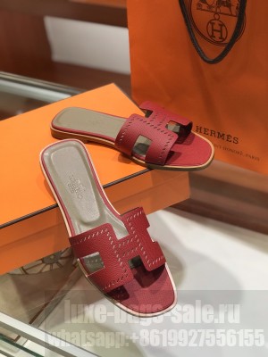Hermes Oran Flat slippers in epsom leather 021 2021 Collection