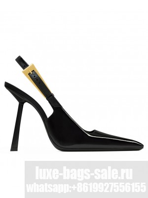 Saint Laurent Women's Lee Slingback Pumps In Patent Leather Black