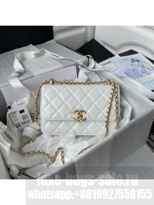 CHANEL MINI FLAP BAG AS2649 2024C White