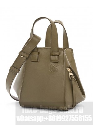 Loewe Compact Hammock Bag In Classic Calfskin Green