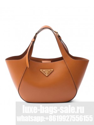 Prada Medium Leather Tote Bag 1BG483 Coffee