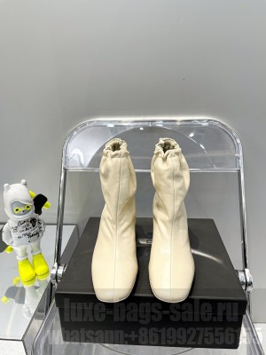 Jil Sander 7cm Round heel stretch Ankle boots beige