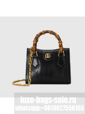 Gucci Diana lizard mini bag 675800 black