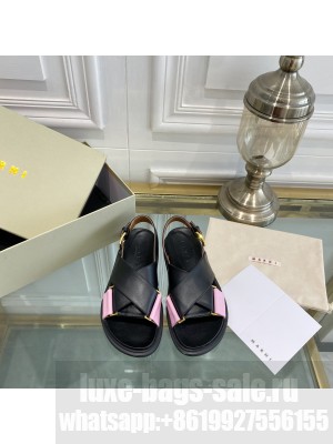 Marni Fussbett in smooth calf leather Criss-cross sandal 2022 Collection 07