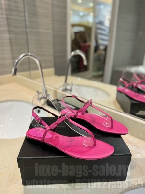 Saint Laurent Crystal Flat Thong Sandals 06