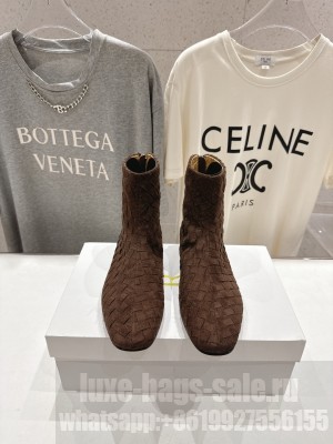 The Row Hand-woven Ankle Boots Brown