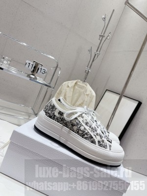 Dior Walk'n'Dior Low-top Platform Embroidered Cotton Sneakers 2023 01