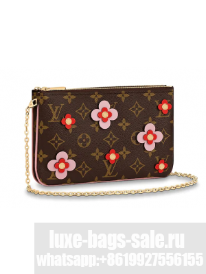 Louis Vuitton POCHETTE DOUBLE ZIP M63905 Rose Ballerine Pink