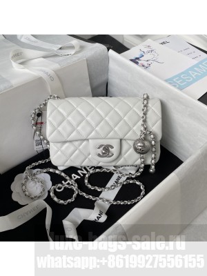 Chane1 AS1787 Mini Flap Bag White