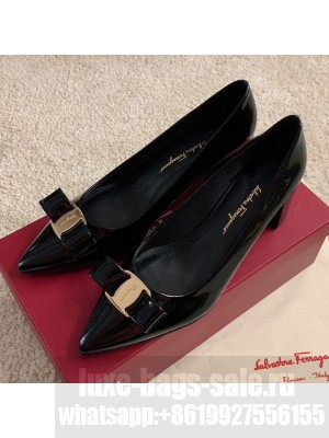Salvatore Ferragamo Alice Vara Bow Patent Leather Pumps 5.5cm Black Spring/Summer 2021 Collection