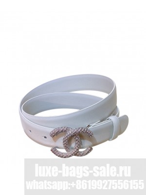 Chanel Caviar Cowhide Belt White