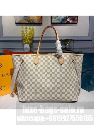Louis Vuitton Neverfull GM Bag 40cm Damier Azur Canvas Fall/Winter 2019 Collection N41360, Beige
