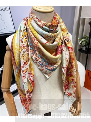Hermes Women's Les Folies Du Faubourg Scarf Orange