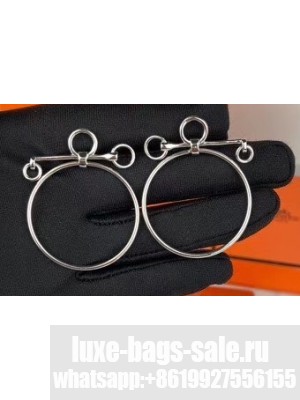 Hermes Loop Earrings Silver