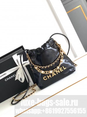 CHANEL 22 Mini Pearl Chain Handbag AS3980 Black