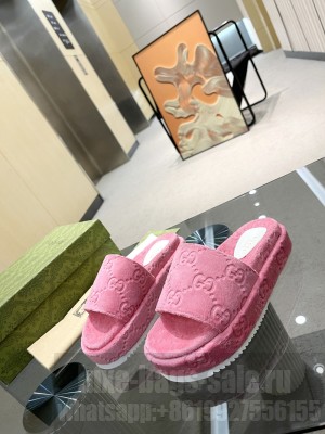 GUCCI Women's GG platform sandal Cotton Sponge 2022 Collection,Pink
