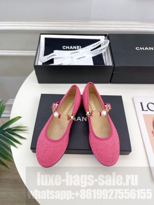 Chanel Women's Wool Tweed,Imitation Pearls & Metal G45778 Mary Jane Flat Pink 2024