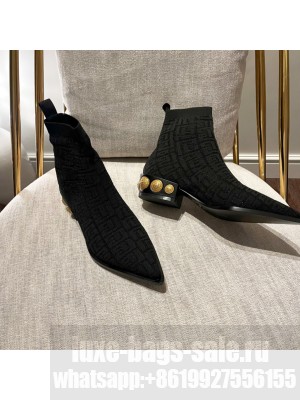 Balmain Women's Stretch Knit Coin Ankle Boots 2022 Collection 05