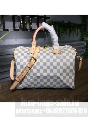 Louis Vuitton Speedy 30cm Bandouliere Bag Damier Azur Canvas Fall/Winter 2017 Collection N41373, Beige