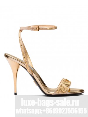 Prada Women's Satin Sandals With Crystals 1X022N Yellow