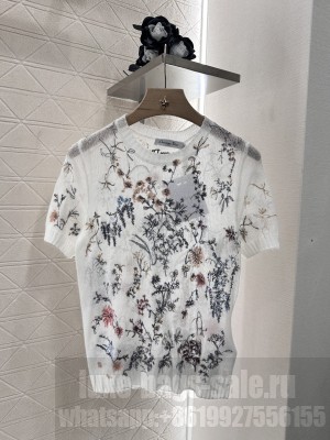 Christian Dior Embroidered Knitted Short Sleeves