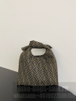 Fendi FF jacquard fabric bag F3676 brown