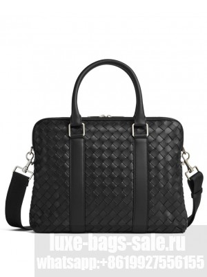 Bottega Veneta Slim Classic Intrecciato Briefcase 690702 Black