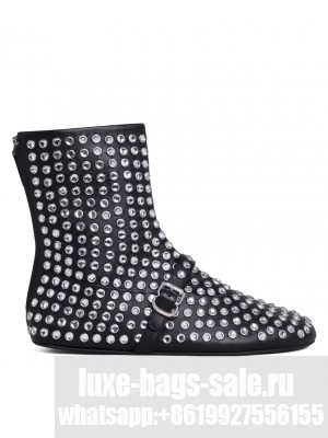 Alaia Women's High Ballet Flats In Strass Lambskin Black