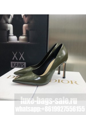 Dior Brushed Calfskin Essence 9.5cm Pumps Olive green 2022 Collection