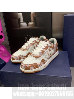 Dior Unisex B27 Low-Top Sneaker Smooth Calfskin with Dior Oblique Jacquard Brown 2023 