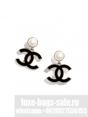 Chanel Pendant Earrings ABF396 Black